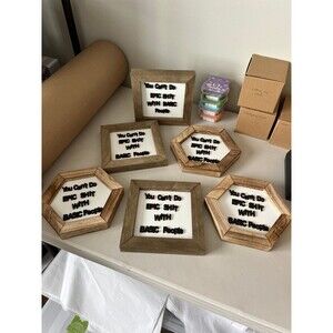 6 Custom Made Shelf Sitters / signs